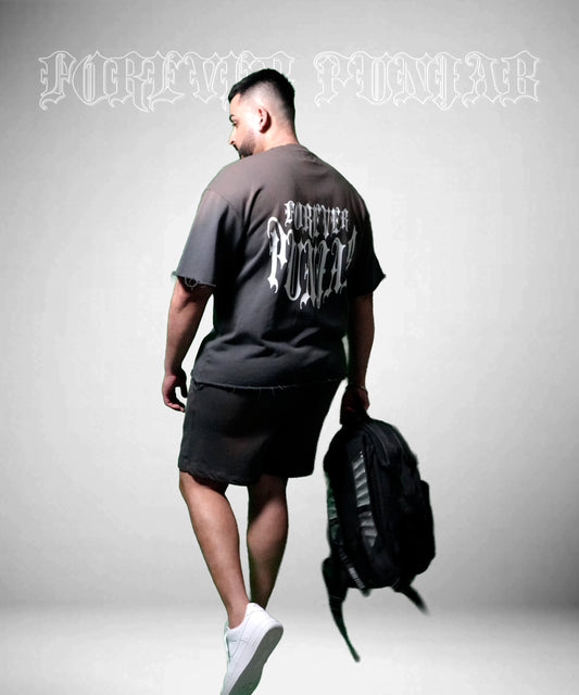 FOREVER PUNJAB “ESSENTIAL” TEE – FADED BLACK